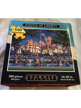 Statue Of Liberty Puzzle 500 Pieces By Dowdle Folk Art 16x20 Inches Colorful Fol